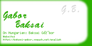 gabor baksai business card